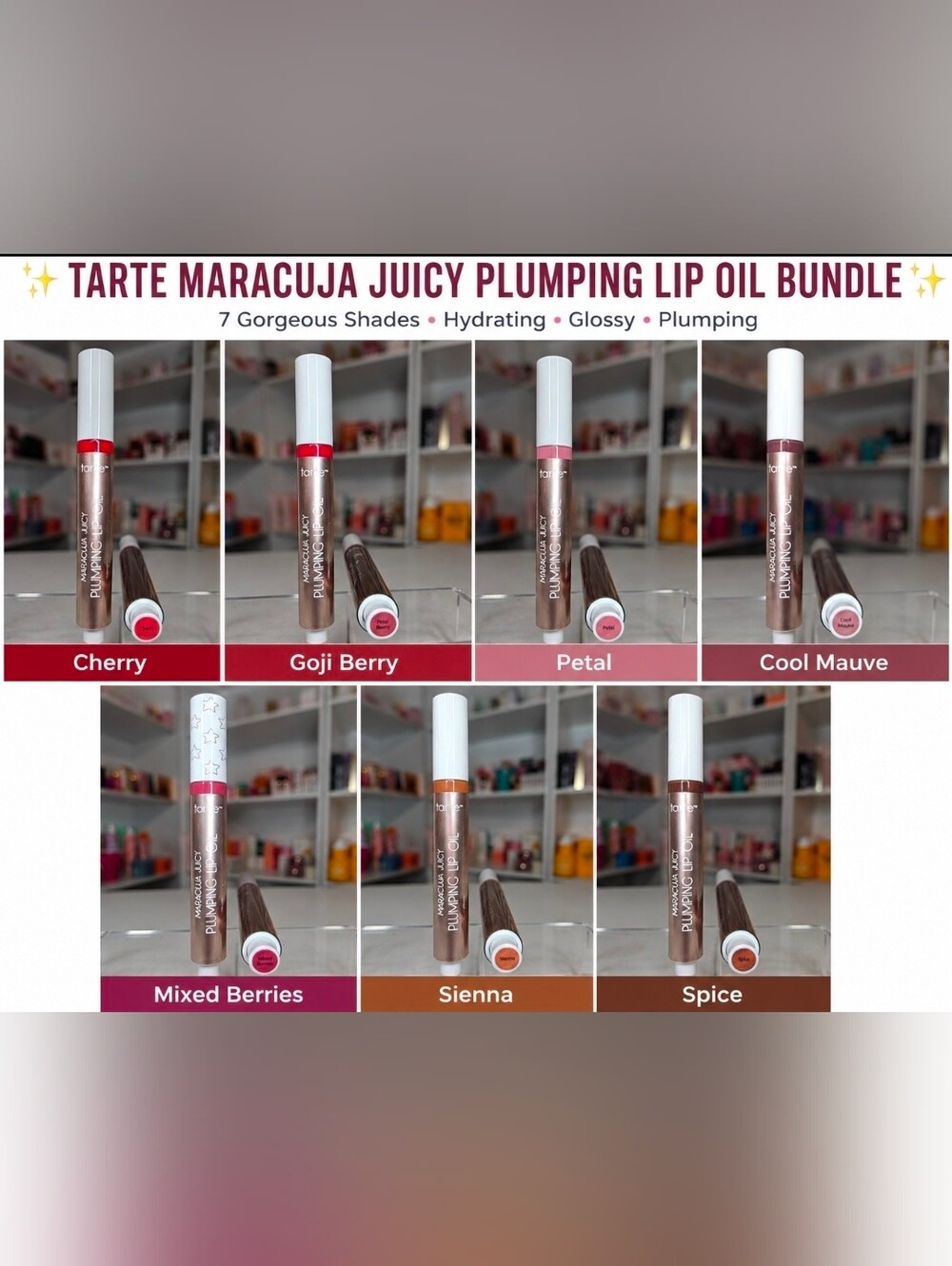 Tarte Maracuja Juicy Plumping Lip Oil Bundle – 7 Shades